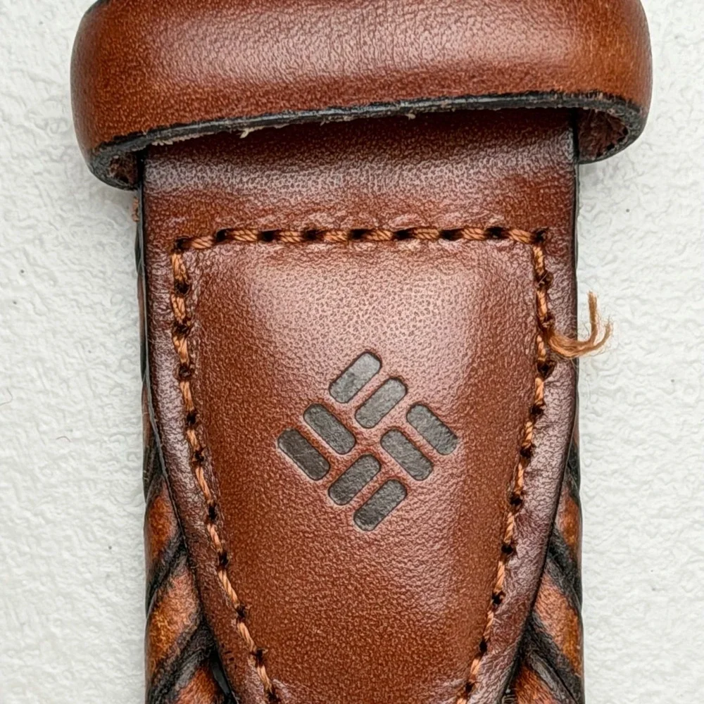 Columbia Mens Braided Leather Trim Belt Brown‎ Black 11CO140001 Size L 38-40